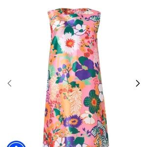 Frances Valentine Pink and Orange Lilly Botanical Floral Dress Size XS